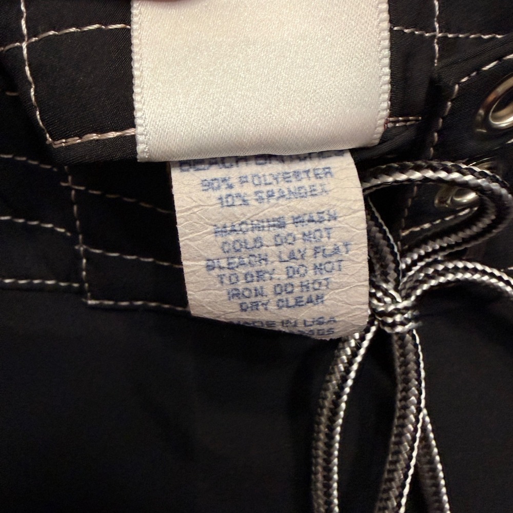 Birdwell Beach Britches Womens Black Board Shorts Contrast Stitch Size 6 USA - Picture 5 of 6
